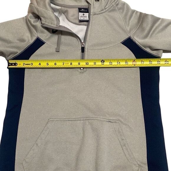 Women’s Nike Therma-Fit 1/2 Zip Hoodie Sweatshirt Gray Blue Ladies Size Medium - Picture 7 of 10